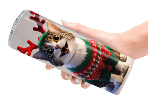 Tumbler Wrap Cat Christmas Sublimation artnoy 