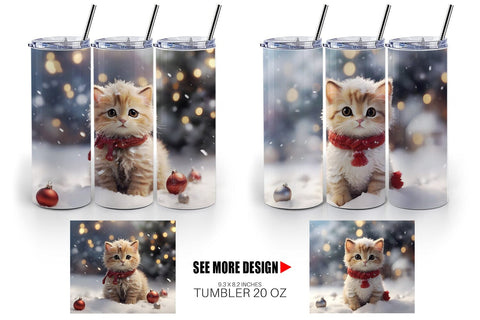 Tumbler Wrap Cat Christmas Sublimation artnoy 