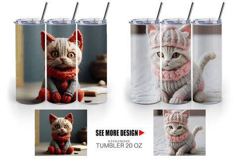 Tumbler Wrap Cat Embroidery Sublimation artnoy 