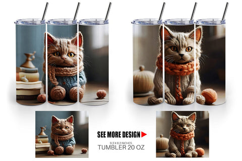Tumbler Wrap Cat Embroidery Sublimation artnoy 