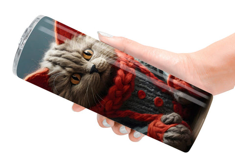 Tumbler Wrap Cat Embroidery Sublimation artnoy 