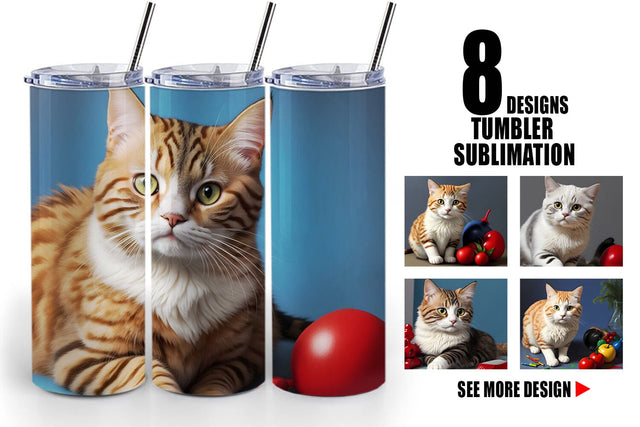 Tumbler Wrap Cat Noel Sublimation artnoy 