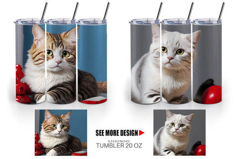 Tumbler Wrap Cat Noel Sublimation artnoy 