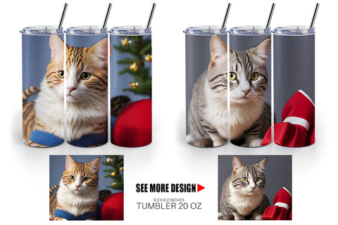 Tumbler Wrap Cat Noel Sublimation artnoy 