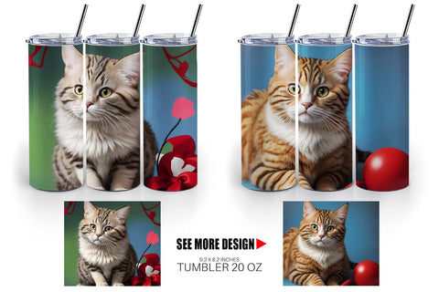 Tumbler Wrap Cat Noel Sublimation artnoy 