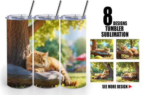 Tumbler Wrap Cat on Summer Day Sublimation artnoy 