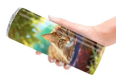 Tumbler Wrap Cat on Summer Day Sublimation artnoy 