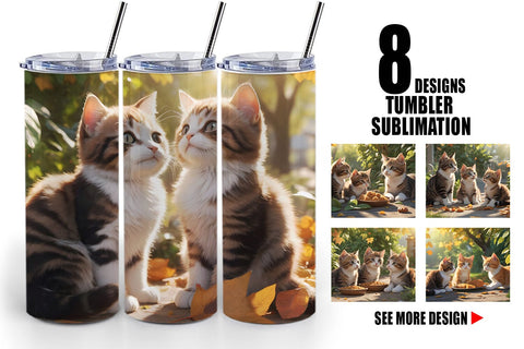 Tumbler Wrap Cat on Summer Sublimation artnoy 