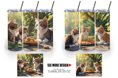 Tumbler Wrap Cat on Summer Sublimation artnoy 