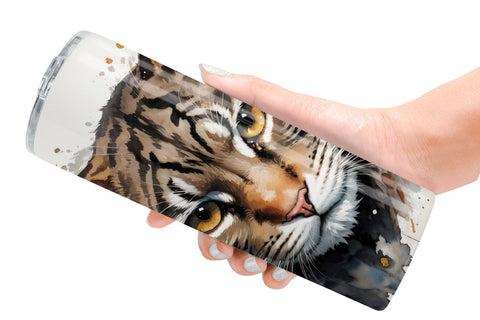 Tumbler Wrap Cat Watercolor Ink Sublimation artnoy 