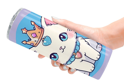Tumbler Wrap Cat Wearing Crown Sublimation artnoy 