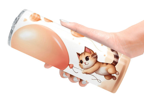 Tumbler Wrap Cat With Balloon Sublimation artnoy 