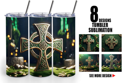 Tumbler Wrap Celtic Pattern Patrick Day Sublimation artnoy 