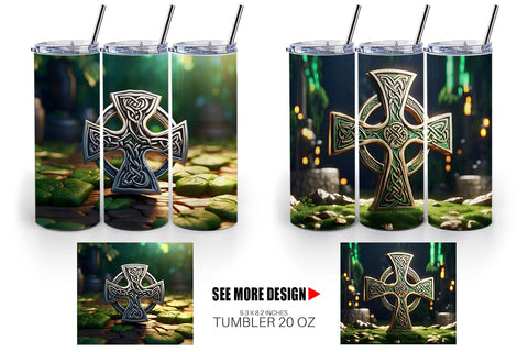 Tumbler Wrap Celtic Pattern Patrick Day Sublimation artnoy 