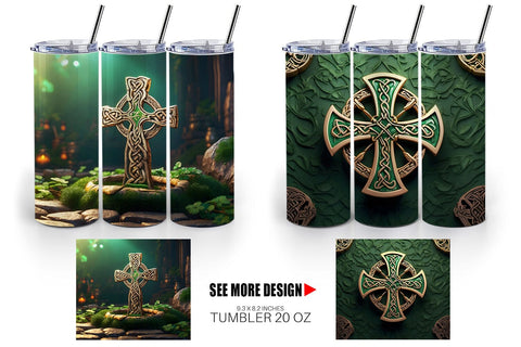Tumbler Wrap Celtic Pattern Patrick Day Sublimation artnoy 