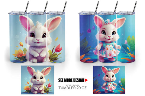 Tumbler Wrap Charming Baby Bunny Sublimation artnoy 