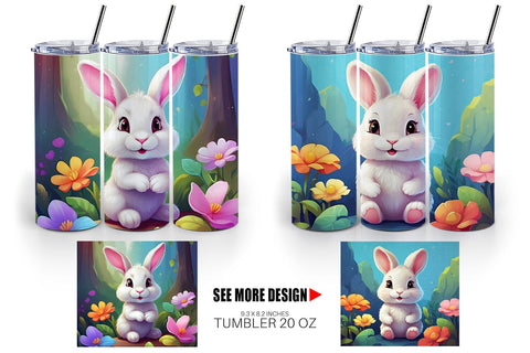 Tumbler Wrap Charming Baby Bunny Sublimation artnoy 