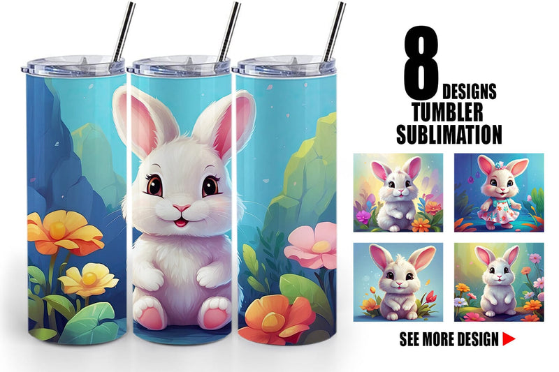 Tumbler Wrap Charming Baby Bunny Sublimation artnoy 