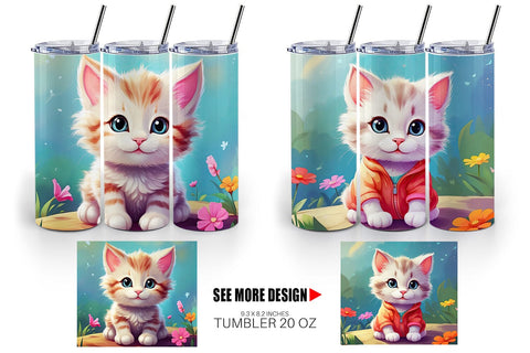 Tumbler Wrap Charming Baby Cat Sublimation artnoy 