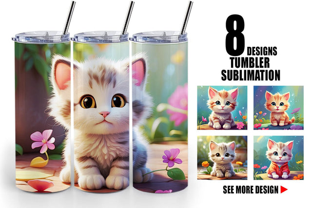 Tumbler Wrap Charming Baby Cat Sublimation artnoy 