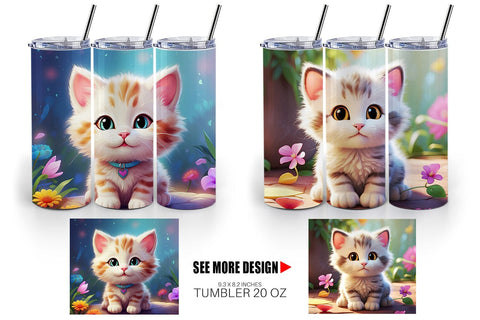 Tumbler Wrap Charming Baby Cat Sublimation artnoy 