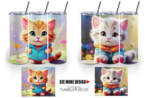 Tumbler Wrap Charming Baby Cat Sublimation artnoy 