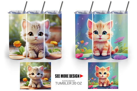 Tumbler Wrap Charming Baby Cat Sublimation artnoy 