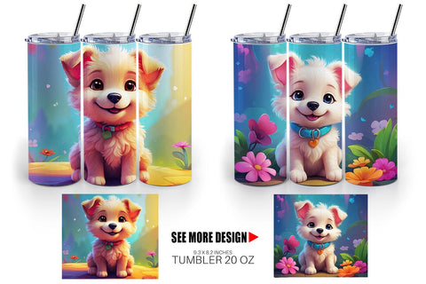 Tumbler Wrap Charming Baby Dog Sublimation artnoy 