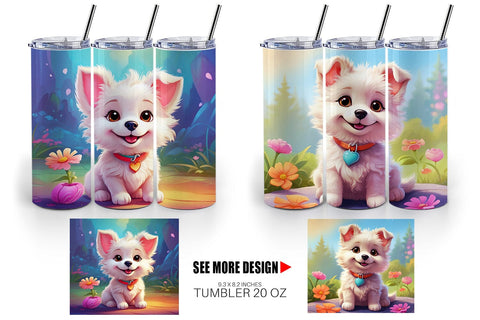 Tumbler Wrap Charming Baby Dog Sublimation artnoy 