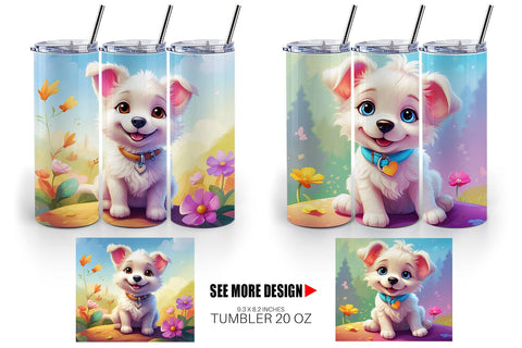 Tumbler Wrap Charming Baby Dog Sublimation artnoy 