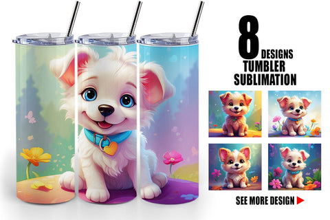 Tumbler Wrap Charming Baby Dog Sublimation artnoy 