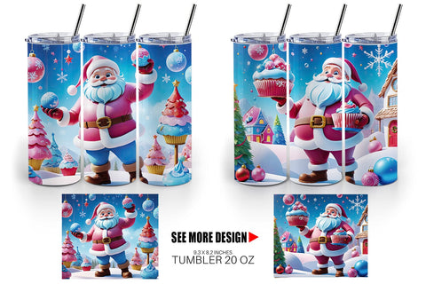 Tumbler Wrap Cheerful Santa Claus Sublimation artnoy 
