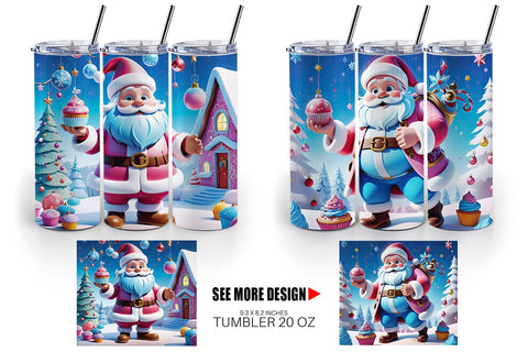 Tumbler Wrap Cheerful Santa Claus Sublimation artnoy 