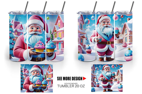 Tumbler Wrap Cheerful Santa Claus Sublimation artnoy 