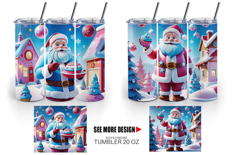 Tumbler Wrap Cheerful Santa Claus Sublimation artnoy 