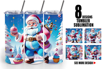 Tumbler Wrap Cheerful Santa Claus Sublimation artnoy 