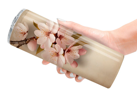 Tumbler Wrap Cherry Blossom Old Paper Sublimation artnoy 