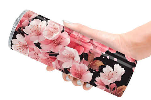 Tumbler Wrap Cherry Blossom Pattern Sublimation artnoy 