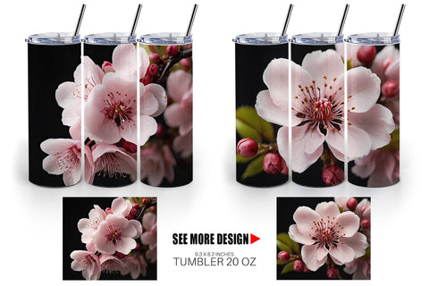 Tumbler Wrap Cherry Blossom Sublimation artnoy 