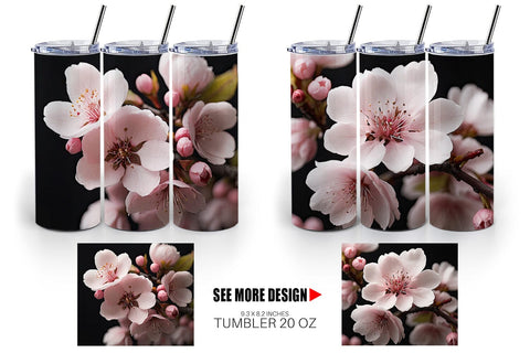 Tumbler Wrap Cherry Blossom Sublimation artnoy 