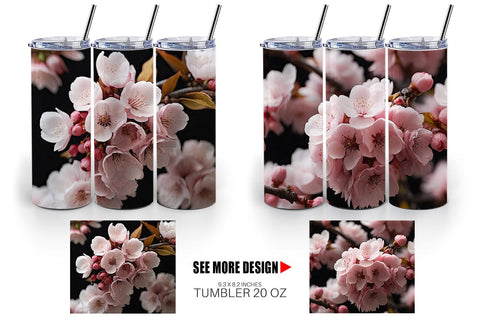 Tumbler Wrap Cherry Blossom Sublimation artnoy 