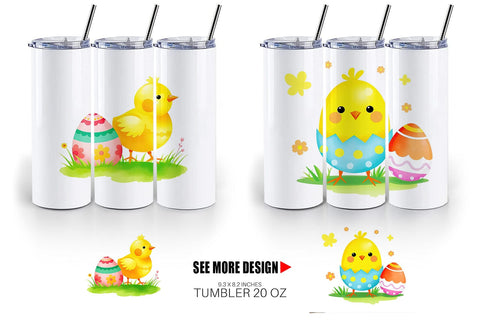 Tumbler Wrap Chick and Egg Sublimation artnoy 