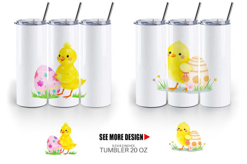 Tumbler Wrap Chick and Egg Sublimation artnoy 