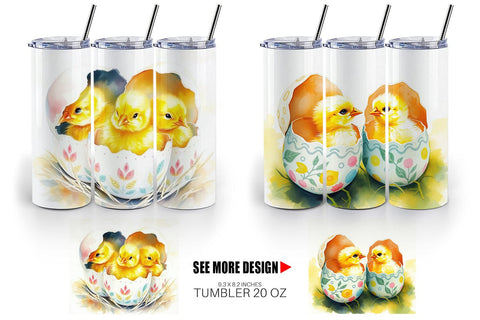 Tumbler Wrap Chicks in Eggs Sublimation artnoy 