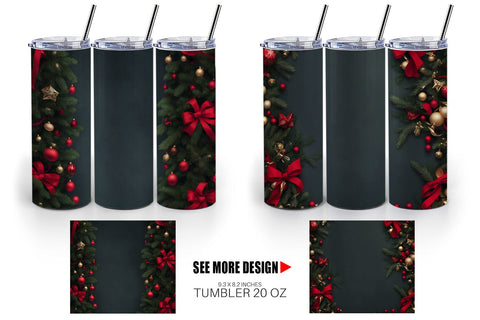 Tumbler Wrap Christmas Background Sublimation artnoy 