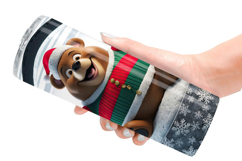 Tumbler Wrap Christmas Bear Sublimation artnoy 