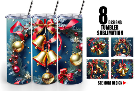 Tumbler Wrap Christmas Bells Sublimation artnoy 