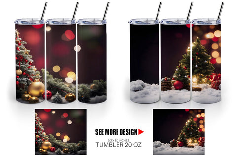 Tumbler Wrap Christmas Bokeh Sublimation artnoy 