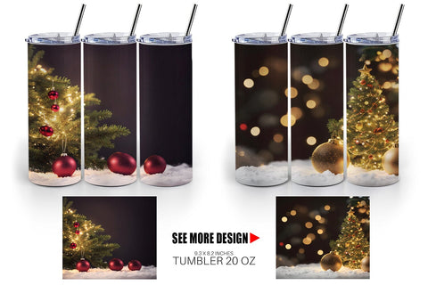 Tumbler Wrap Christmas Bokeh Sublimation artnoy 