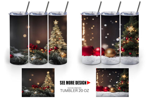 Tumbler Wrap Christmas Bokeh Sublimation artnoy 